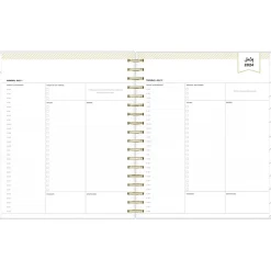 Blue Sky 2024-2025 Day Designer Rugby Stripe 8" x 10" Academic Daily & Monthly Planner, Black/White (144875) New