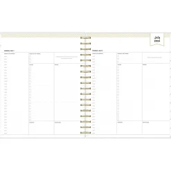 Blue Sky 2024-2025 Day Designer Rugby Stripe 8" x 10" Academic Daily Planner, Plastic Cover, White/Black (137885-A25) Hot