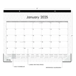 Blue Sky 2025 Enterprise 22" x 17" Monthly Desk Pad Calendar, White/Gray (111294-25) Hot