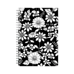 Blue Sky 2024-2025 Fabiana 5" x 8" Academic Weekly & Monthly Planner, Black/White (149813) Clearance