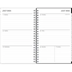 Blue Sky 2024-2025 Fabiana 5" x 8" Academic Weekly & Monthly Planner, Black/White (149813) Clearance