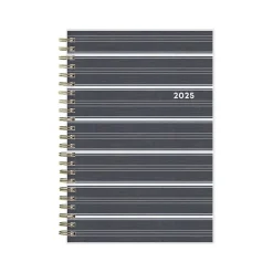 Blue Sky 2025 Hadley 5" x 8" Weekly & Monthly Planner, Plastic Cover, Gray/White (150782) Clearance