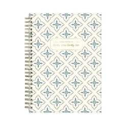 Blue Sky 2024-2025 Ivory Paper Co Davina 5.87" x 8.6" Academic Weekly & Monthly Planner, Plastic Cover, Cream/Blue (146882)