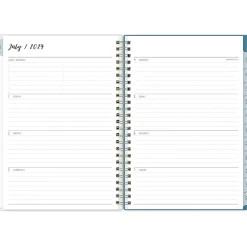 Blue Sky 2024-2025 Ivory Paper Co Davina 5.87" x 8.6" Academic Weekly & Monthly Planner, Plastic Cover, Cream/Blue (146882)