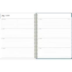 Blue Sky 2024-2025 Ivory Paper Co Davina 8.5" x 11" Academic Weekly & Monthly Planner, Plastic Cover, Cream/Blue (146878)