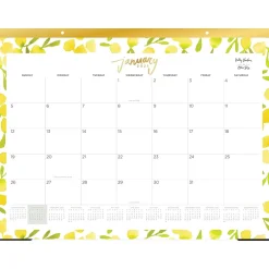 Blue Sky 2025 Kelly Ventura Mimosa 22" x 17" Monthly Desk Pad Calendar, Yellow/White (149063-25) Hot