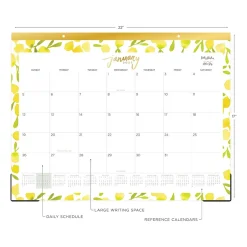Blue Sky 2025 Kelly Ventura Mimosa 22" x 17" Monthly Desk Pad Calendar, Yellow/White (149063-25) Hot