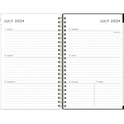 Blue Sky 2024-2025 Leopard Black 5" x 8" Academic Weekly & Monthly Planner, Plastic Cover, Black/White (149047-A25) Outlet