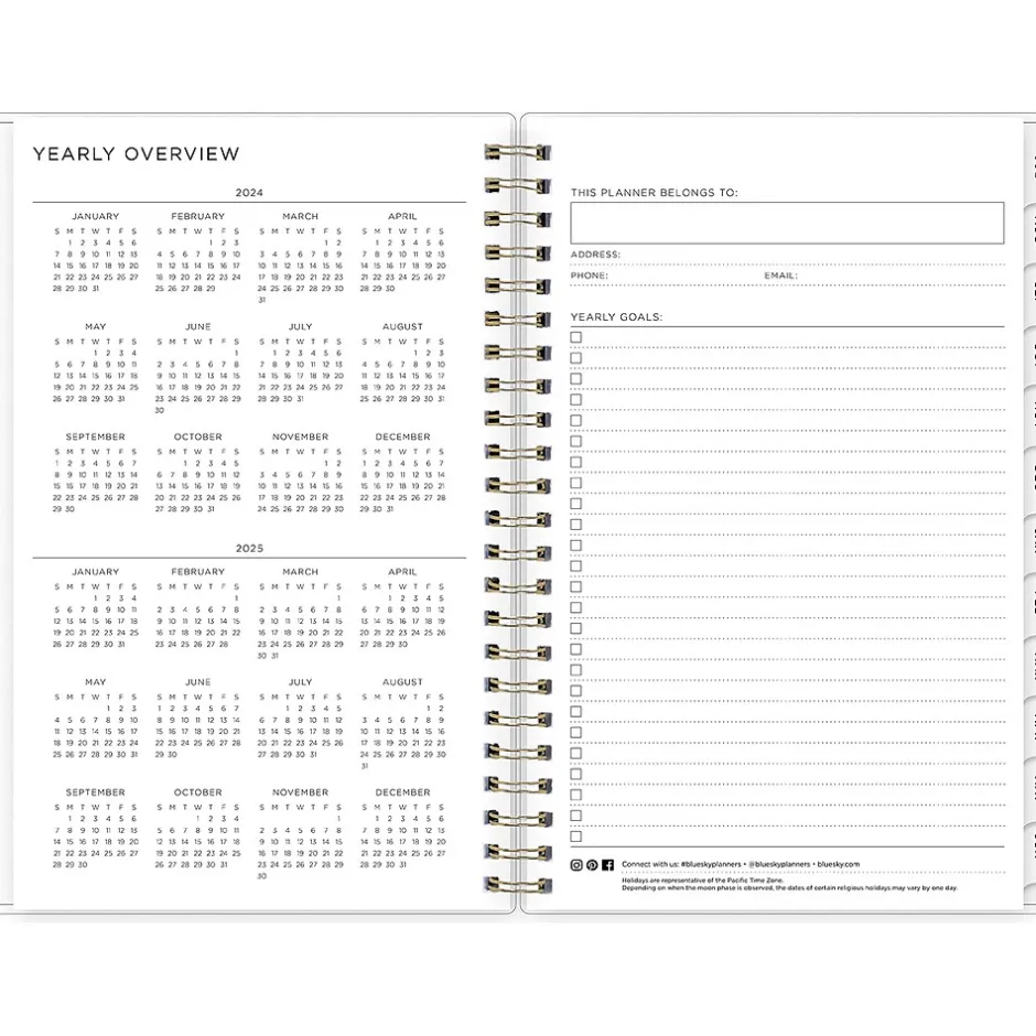 Blue Sky 2024-2025 Multicolor Smoke 5" x 8" Academic Weekly & Monthly Planner (133682-A25) Sale