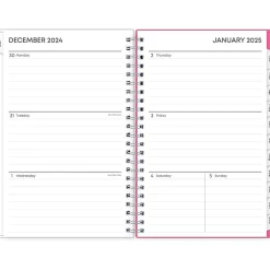 Blue Sky 2025 Orchid 5" x 8" Weekly & Monthly Planner, Plastic Cover, White/Pink (142084-25) Hot