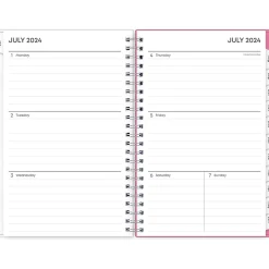 Blue Sky 2024-2025 Roosevelt 5" x 8" Academic Weekly & Monthly Planner, Plastic Cover, Pink/Green (128692-A25) Outlet