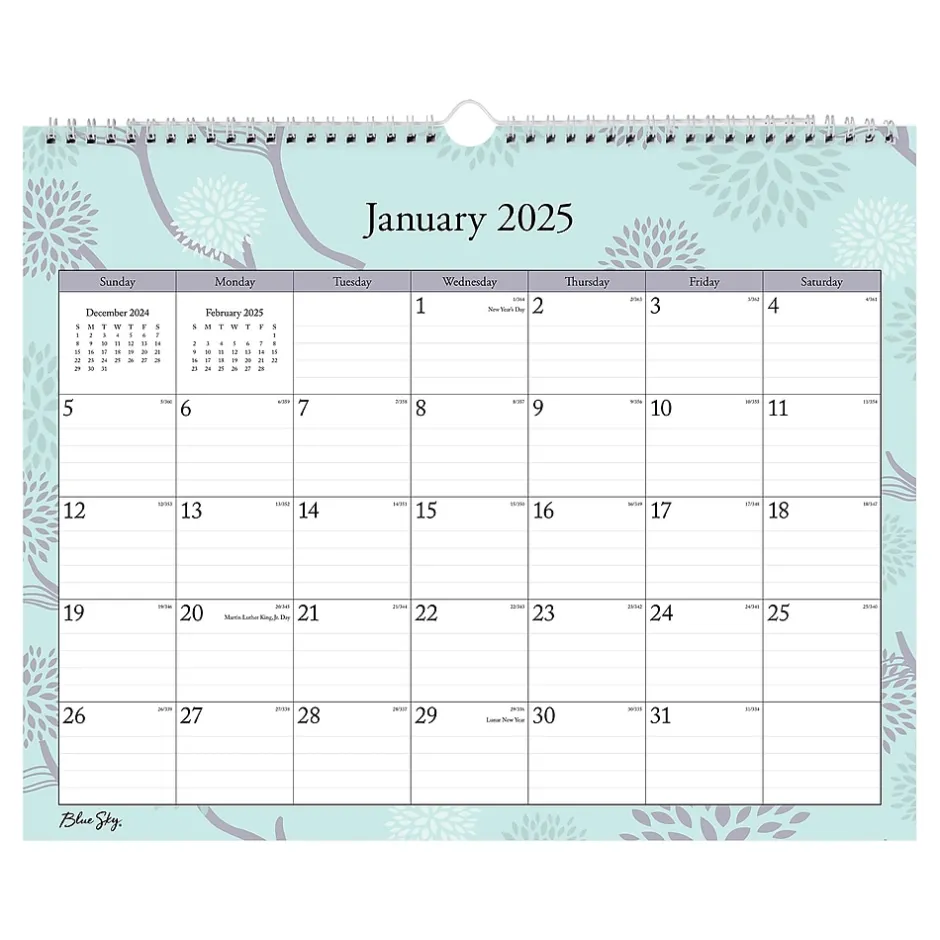 Blue Sky 2025 Rue Du Flore 15" x 12" Monthly Wall Calendar, Blue/Purple (101611-25) Hot