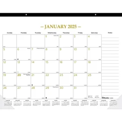 Blueline 2025 Colorful 22" x 17" Monthly Desk Pad Calendar, White/Gold (100024-25) Outlet