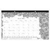 Blueline 2025 DoodlePlan Botanica 17.75" x 10.88" Monthly Coloring Desk Pad Calendar, White/Black (C2917001) Discount