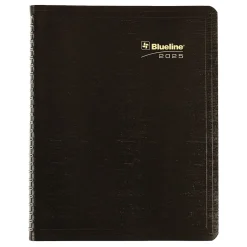 Blueline 2025 Plan & Link 7.25" x 9.25" Monthly Planner, Faux Leather Cover, Black (C1200.81T) Hot