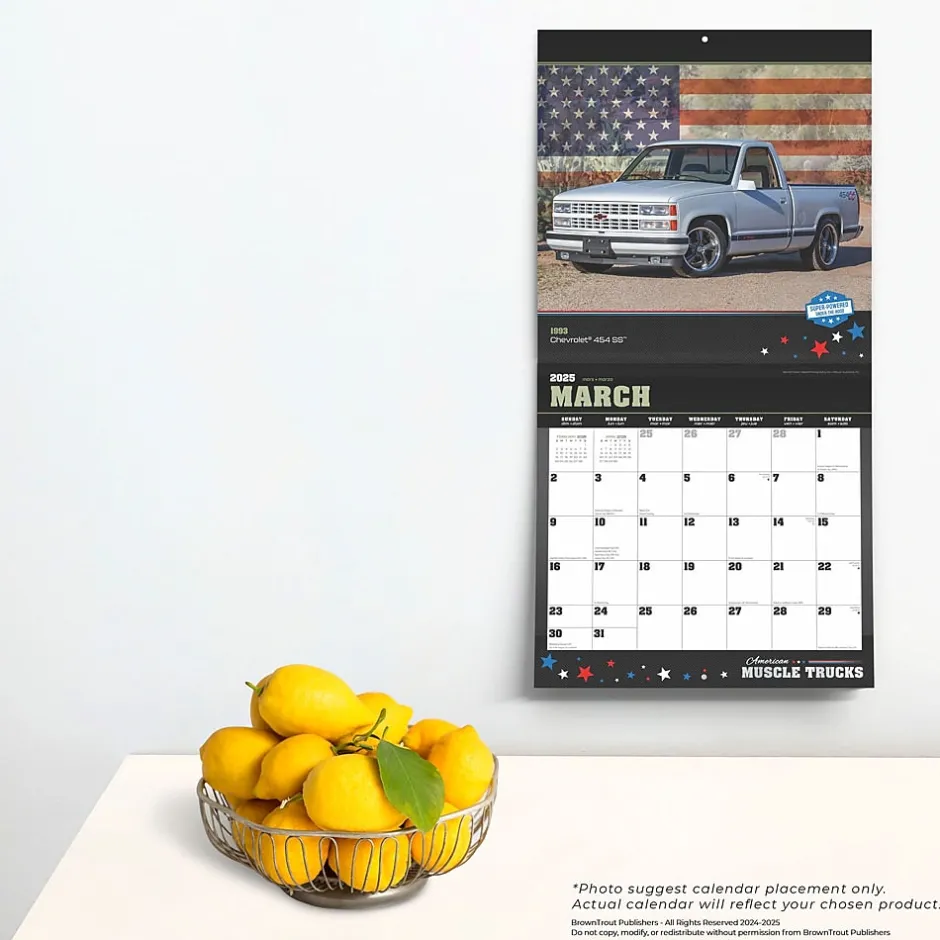BrownTrout 2025 American Muscle Trucks 12" x 12" Monthly Square Wall Calendar (9781975479893) Discount