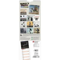 BrownTrout 2025 Banksy's Graffiti 6.75" x 16.5" Monthly Slimline Wall Calendar (9781975480677) Clearance