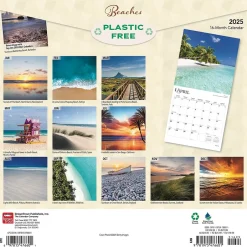 BrownTrout 2025 Beaches 12" x 12" Monthly Square Wall Calendar (9781975476601)