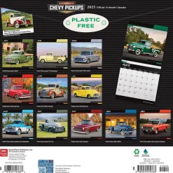 BrownTrout 2025 Classic Chevy Pickups 12" x 24" Monthly Square Wall Calendar, (9781975479763) Sale