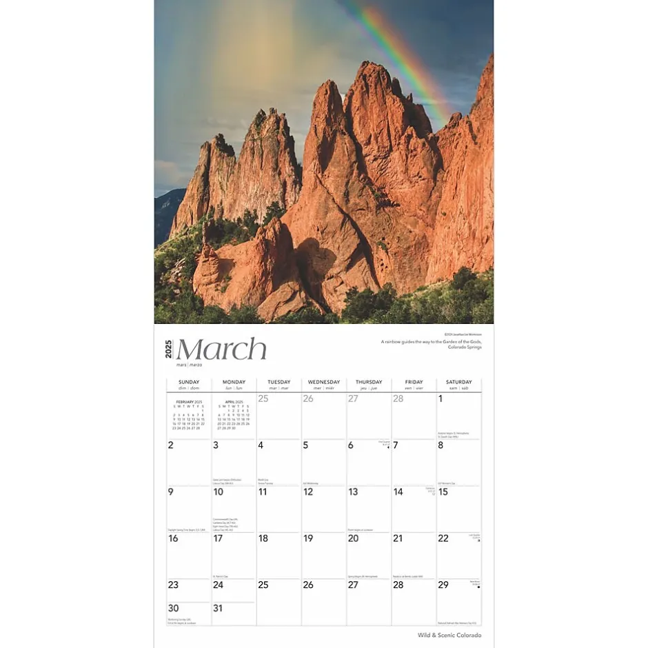 BrownTrout 2025 Colorado Wild & Scenic 12" x 24" Monthly Square Wall Calendar (9781975474713) Sale