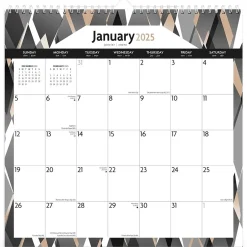 BrownTrout 2025 Ebony and Ivory 12" x 12" Monthly Wire-O Wall Calendar (9781975478490) Hot