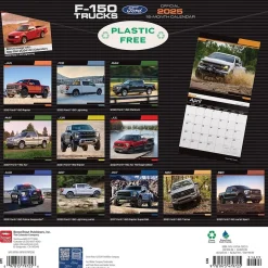 BrownTrout 2025 Ford F150 Trucks OFFICIAL 12" x 24" Monthly Square Wall Calendar (9781975479725) New