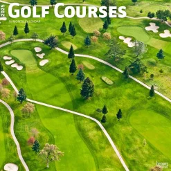 BrownTrout 2025 Golf Courses 12" x 12" Monthly Square Wall Calendar (9781975477097) Sale