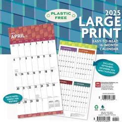 BrownTrout 2025 Large Print 12" x 24" Monthly Square Wall Calendar, (9781975478391) Online