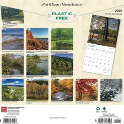 BrownTrout 2025 Massachusetts Wild & Scenic 12" x 12" Monthly Square Wall Calendar (9781975475208)