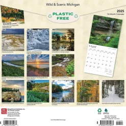 BrownTrout 2025 Michigan Wild & Scenic 12" x 24" Monthly Square Wall Calendar (9781975475277) Outlet