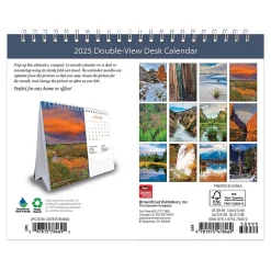 BrownTrout 2025 National Parks 7.5" x 6" Monthly Double-View Easel Desk Calendar, (9781975478469) New