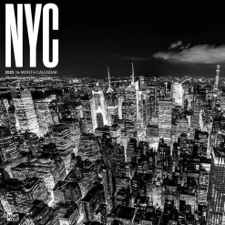 BrownTrout 2025 New York City Black & White 12" x 12" Monthly Square Wall Calendar (9781975475420) Clearance