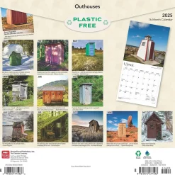 BrownTrout 2025 Outhouses 12" x 12" Monthly Wall Calendar (9781975477493)