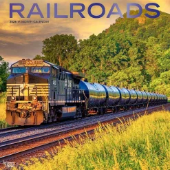BrownTrout 2025 Railroads 12" x 12" Monthly Square Wall Calendar (9781975475604) Clearance