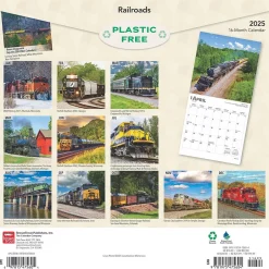 BrownTrout 2025 Railroads 12" x 12" Monthly Square Wall Calendar (9781975475604) Clearance