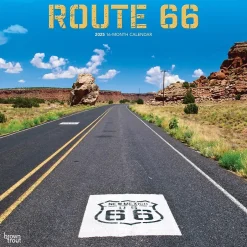 BrownTrout 2025 Route 66 12" x 24" Monthly Square Wall Calendar, (9781975475642) Discount