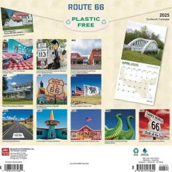 BrownTrout 2025 Route 66 12" x 24" Monthly Square Wall Calendar, (9781975475642) Discount