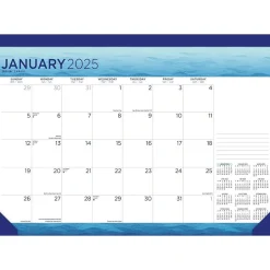 BrownTrout 2025 Seaside Currents 17" x 12" Monthly Desk Pad Calendar (9781975481285) Best