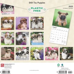 BrownTrout 2025 Shih Tzu Puppies 12" x 24" Monthly Square Wall Calendar, (9781975477752) Best