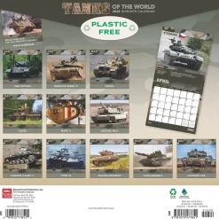 BrownTrout 2025 Tanks of the World 12" x 12" Monthly Square Wall Calendar (9781975477851) New