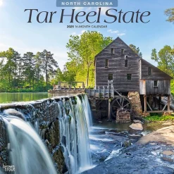 BrownTrout 2025 Tar Heel State North Carolina Places 12" x 12" Monthly Square Wall Calendar (9781975483043)