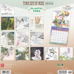 BrownTrout 2025 Time Out of Mind Lyrics Written by Bob Dylan 12" x 12" Monthly Square Wall Calendar (9781975483227) Hot