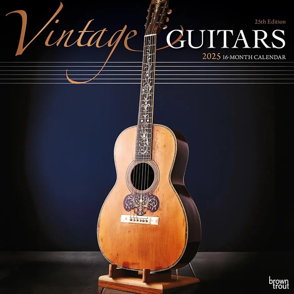BrownTrout 2025 Vintage Guitars 12" x 12" Monthly Wall Calendar (9781975478018) Online