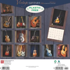 BrownTrout 2025 Vintage Guitars 12" x 12" Monthly Wall Calendar (9781975478018) Online