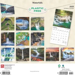 BrownTrout 2025 Waterfalls 12" x 12" Monthly Wall Calendar (9781975475895) New