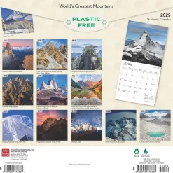 BrownTrout 2025 World's Greatest Mountains 12" x 12" Monthly Square Wall Calendar (9781975475338) New