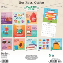 BrownTrout 2025 Brush Dance But First Coffee 12" x 24" Monthly Square Wall Calendar, (9781975478544) Hot