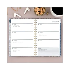 Cambridge 2025 Blockprint 5.5" x 8.5" Weekly & Monthly Planner, Hardcover, Blue (1724-200-25) Outlet