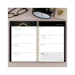 Cambridge 2025 Radiate 5.5" x 8.5" Weekly & Monthly Planner, Poly Cover, Black/Gold (1725-200-25) Discount