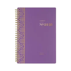 Cambridge 2024-2025 WorkStyle Balance 5.5" x 8.5" Academic Weekly & Monthly Planner, Poly Cover, Purple Swirl Hot